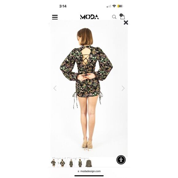 COSEL Draped Palm tree Dress high end 8 balloon sleeve VEUC - Picture 3 of 8